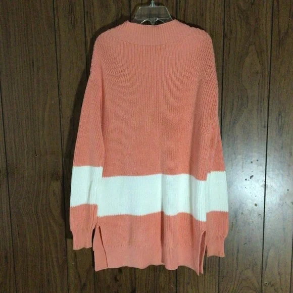 Tuckernuck Broadway Stripe Tunic Sweater in Coral | Women’s Size XS - Picture 5 of 9